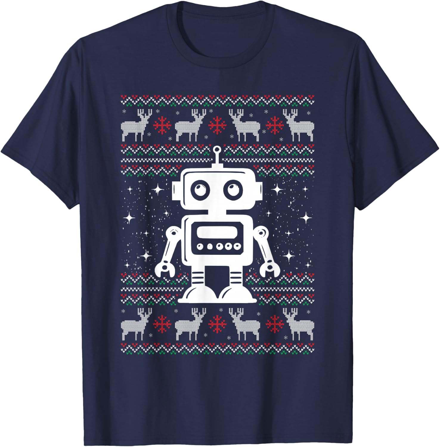 Robots Ugly Christmas Sweater Xmas - Robotics Engineer T-Shirt - T-Shirt | Navy