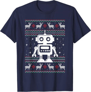 Robots Ugly Christmas Sweater Xmas - Robotics Engineer T-Shirt - T-Shirt | Navy