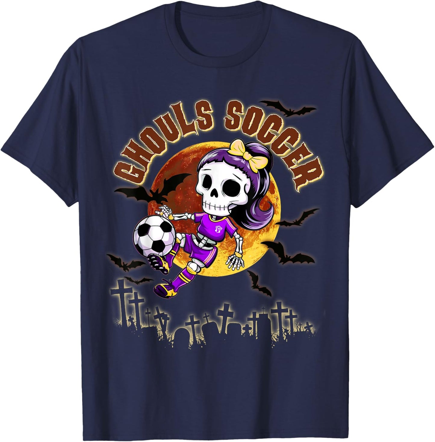 Halloween Soccer Girl for Teen Girls October Trick or Treat T-Shirt - T-Shirt | Navy