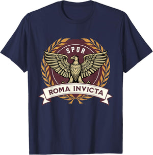 Roman Invicta Ancient Rome SPQR Roman Empire T-Shirt - T-Shirt | Navy