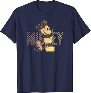 Disney Mickey And Friends Mickey Checker Sketch T-Shirt - T-Shirt | Navy