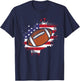 American Football Flag Vintage Football Lover Men Women Kids T-Shirt - T-Shirt | Navy
