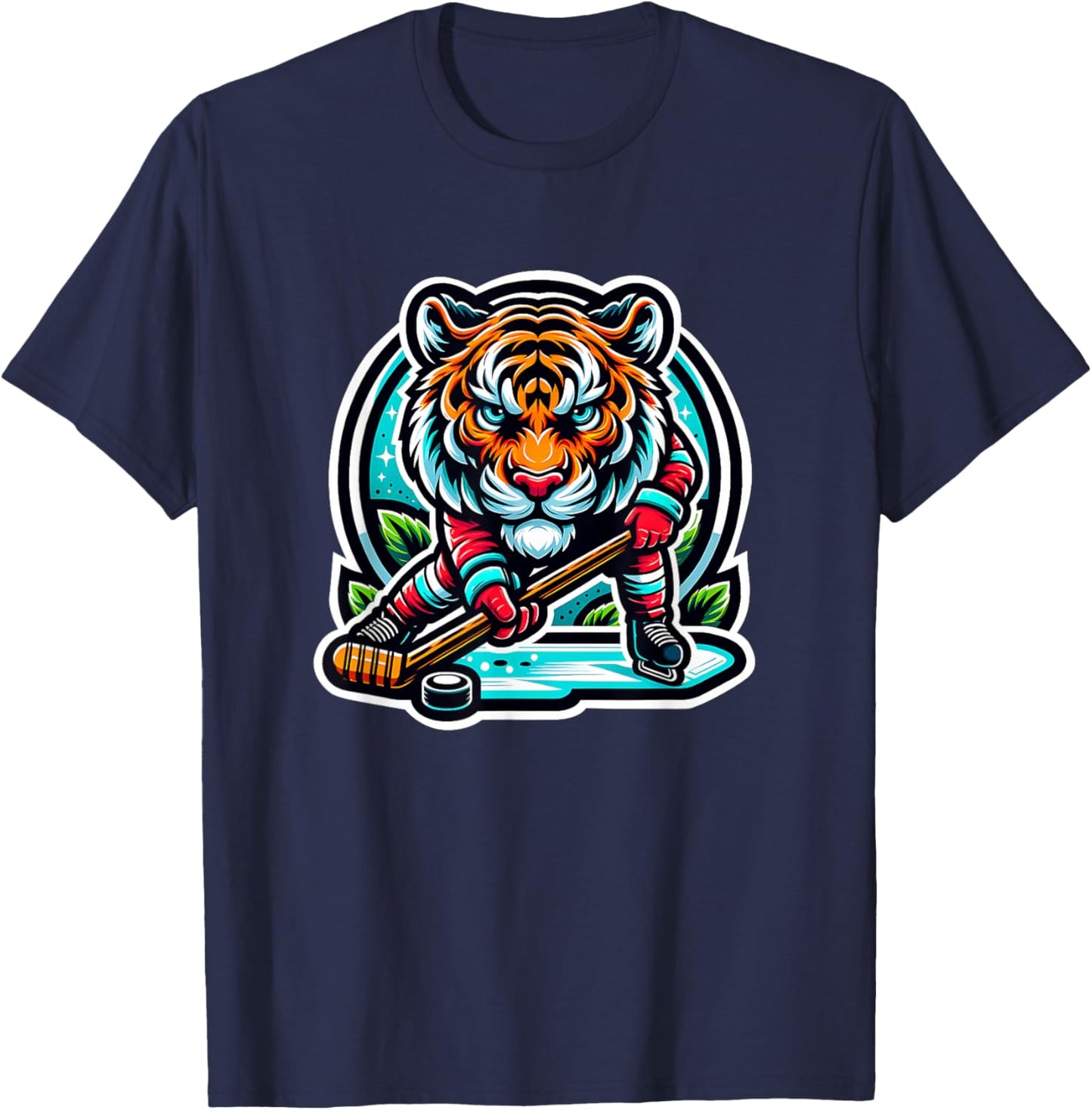 Ice Hockey Tiger Unleash Your Roar T-Shirt - T-Shirt | Navy