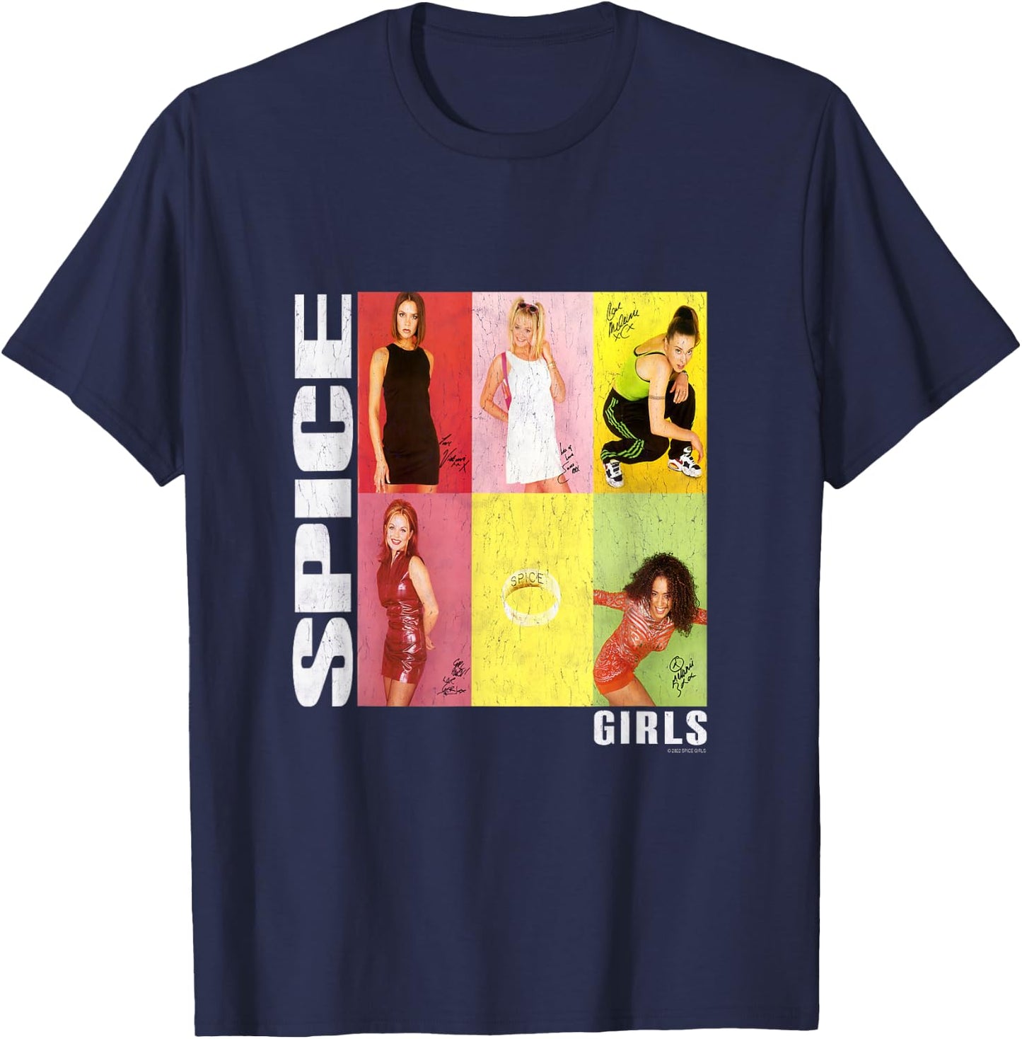 Official Spice Girls Photo Signatures T-Shirt - T-Shirt | Navy