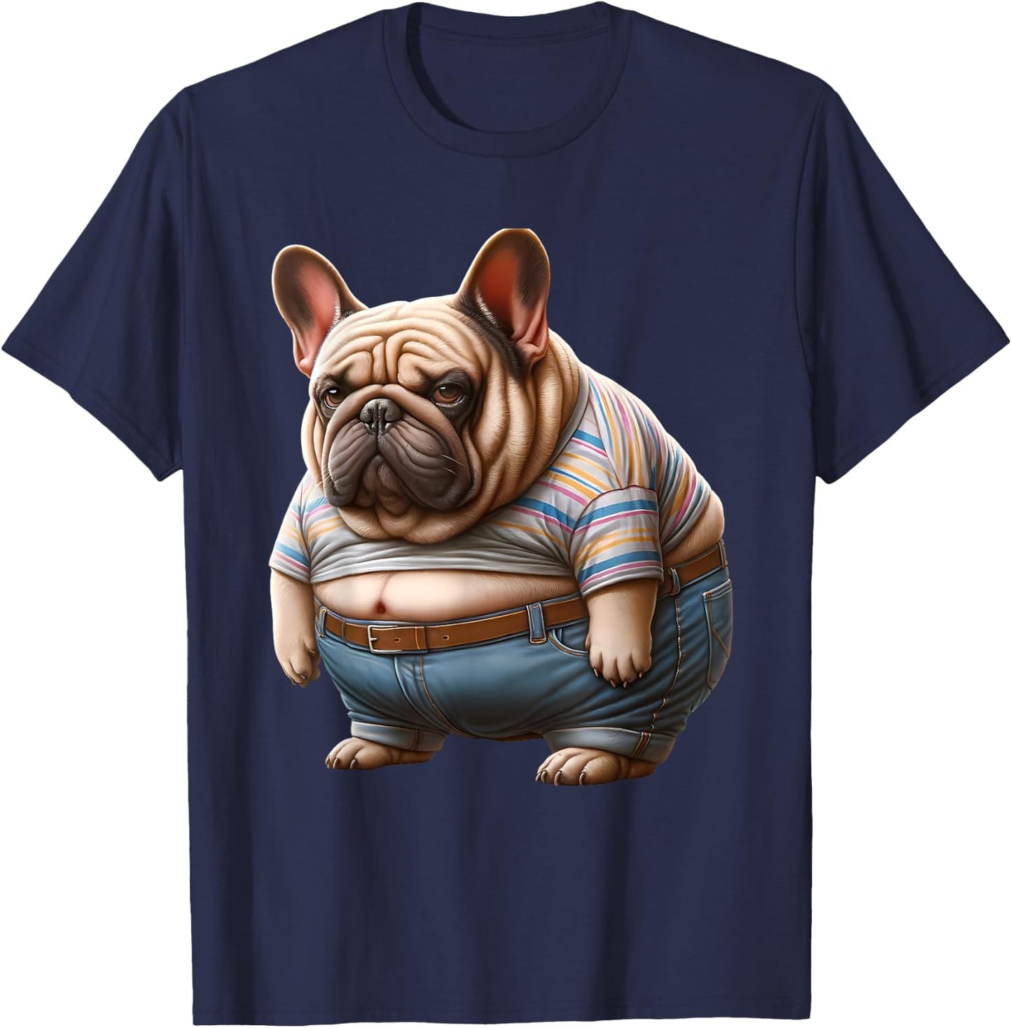 Hilarious Chunky French Bulldog for Fat Dog Lovers T-Shirt - T-Shirt | Navy