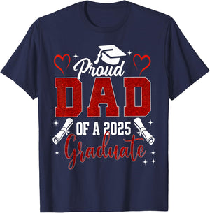 Senior Dad 2025 Graduation Proud Dad of a 2025 graduate T-Shirt - T-Shirt | Navy