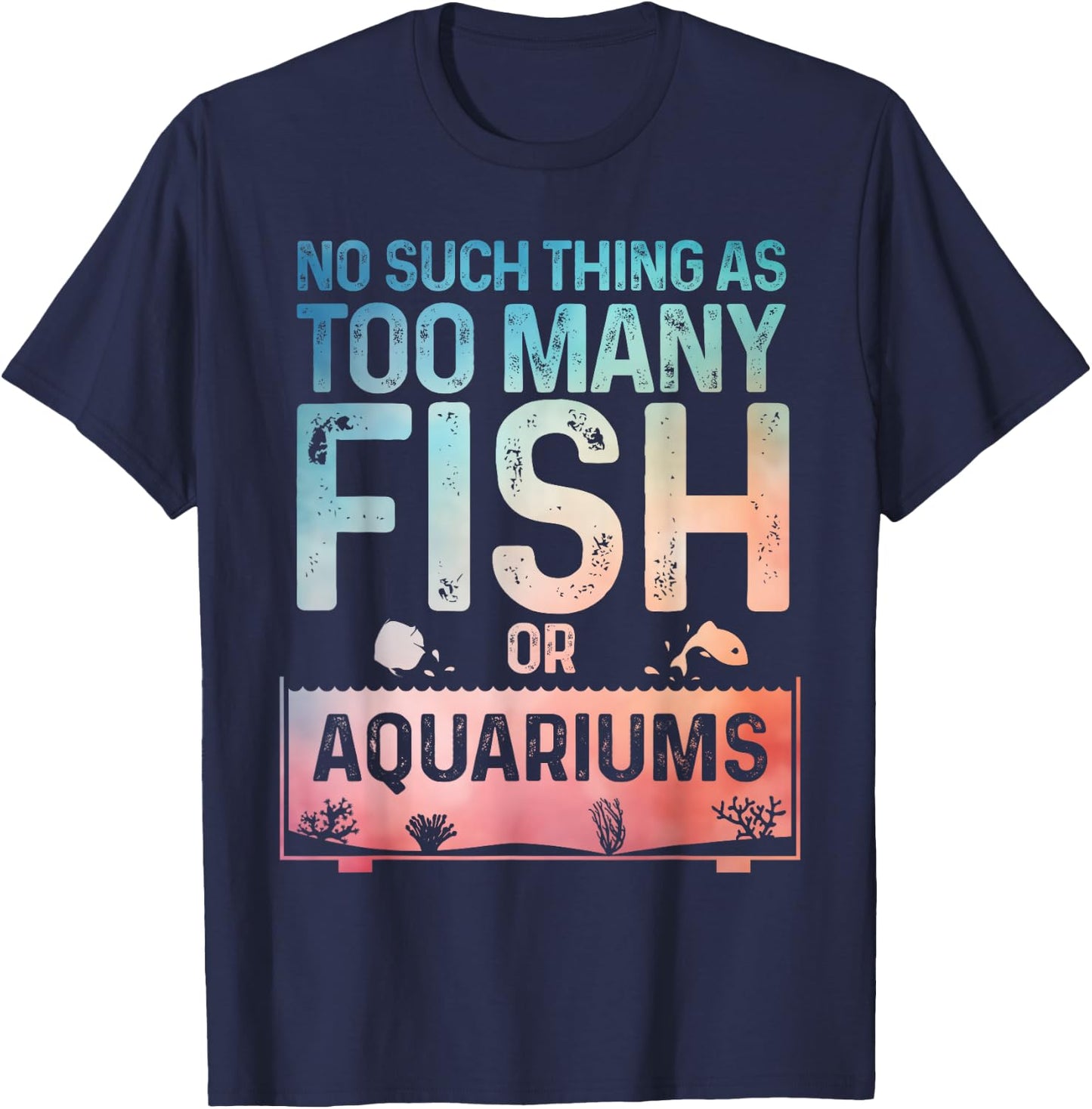 Aquarium Design Women Fish Lover Aquarium Fish Tank T-Shirt - T-Shirt | Navy