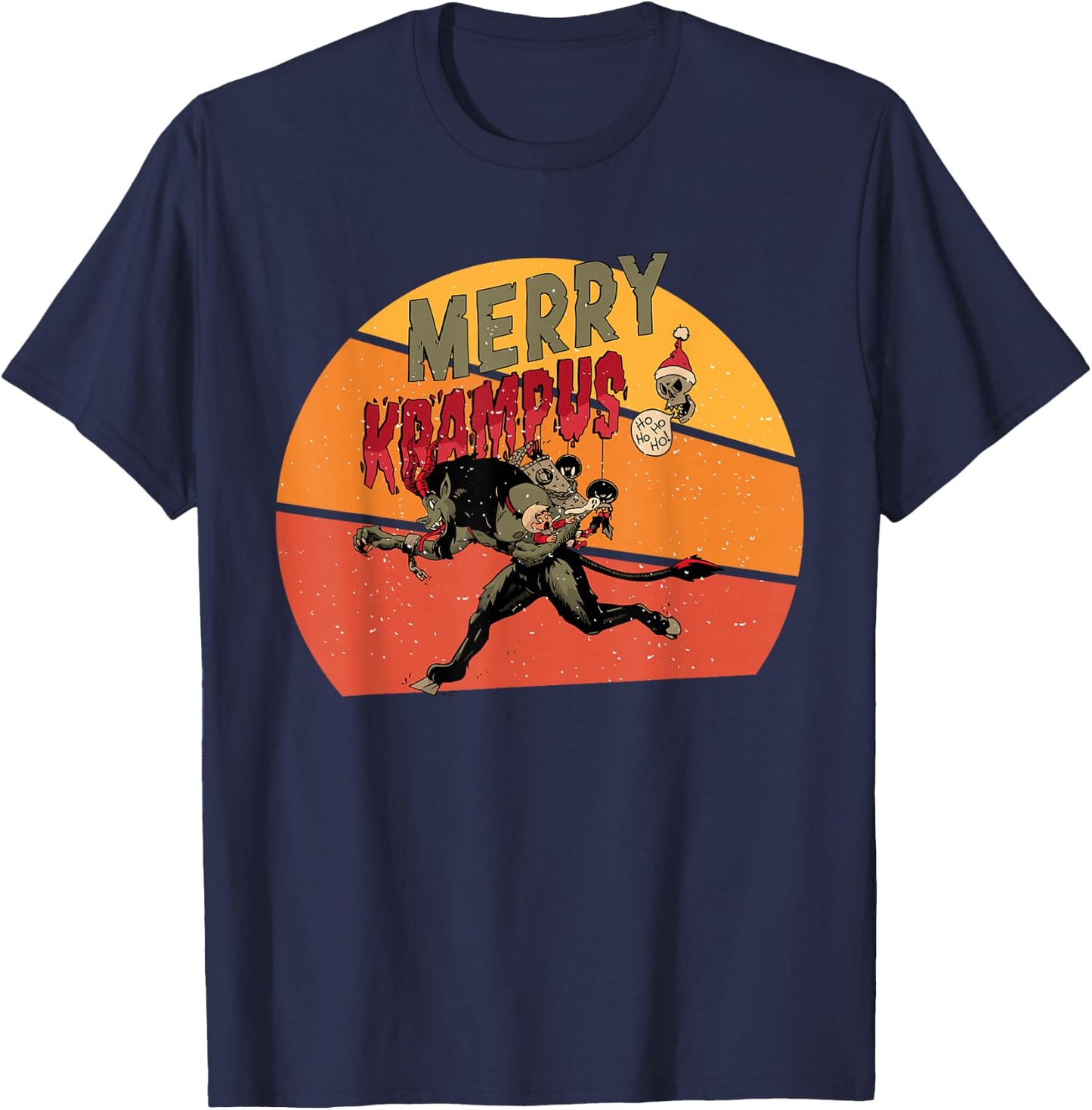 Merry Crampus Funny anti Christmas T-Shirt - T-Shirt | Navy