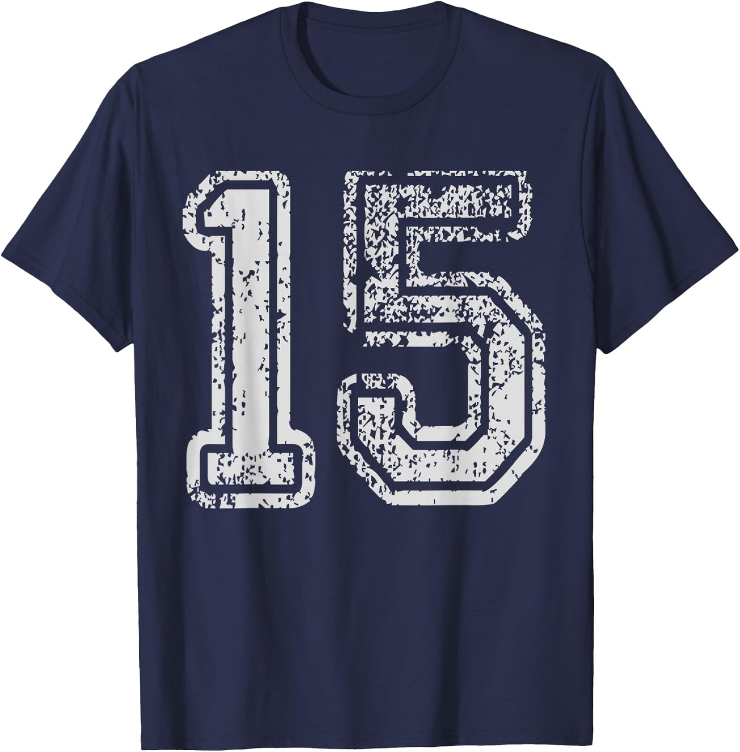 Team Jersey 15 Uniforms Number Fifteen School Sport Birthday T-Shirt - T-Shirt | Navy