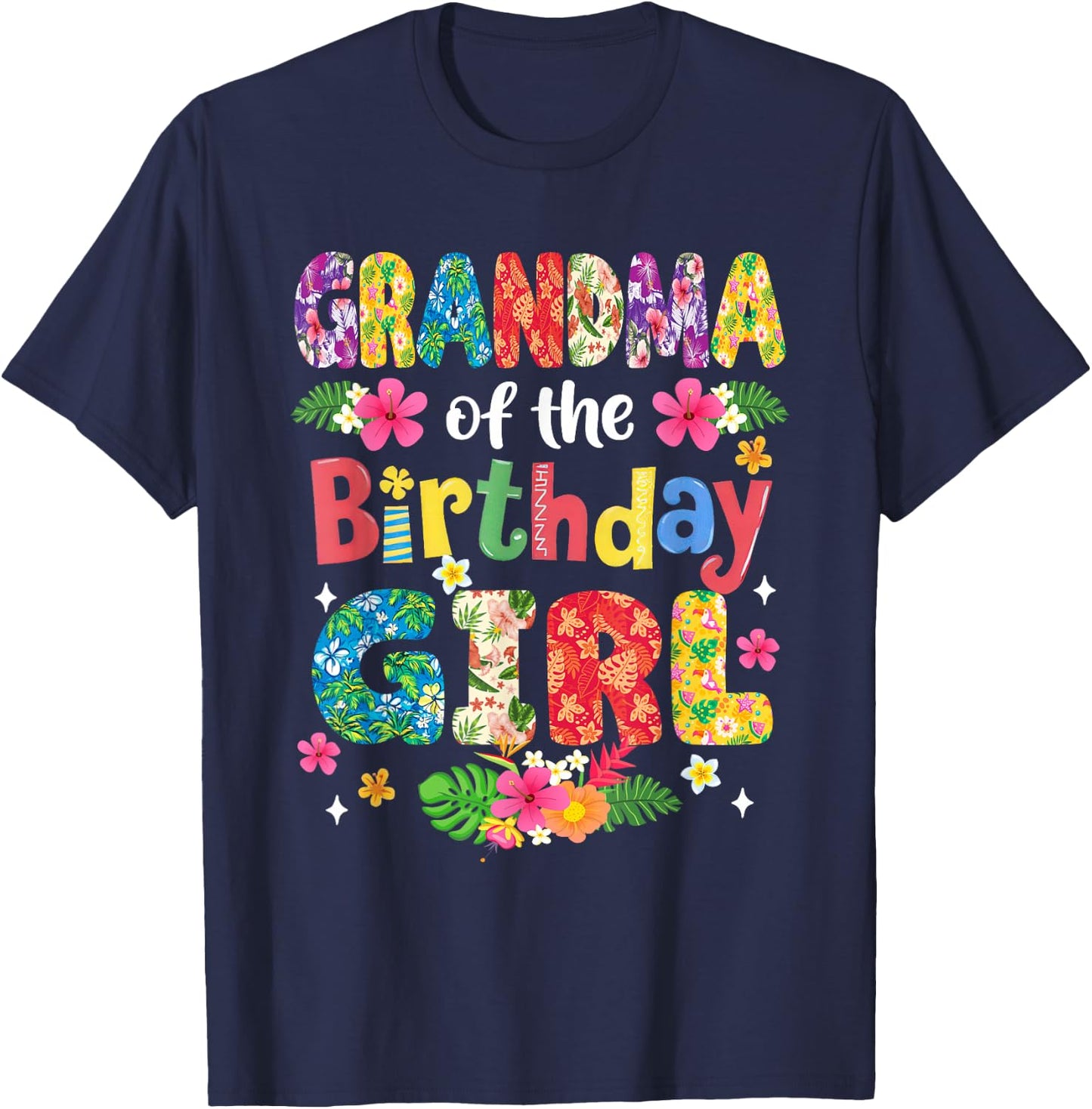 Grandma of The Birthday Girl Hawaii Family Party Decor T-Shirt - T-Shirt | Navy