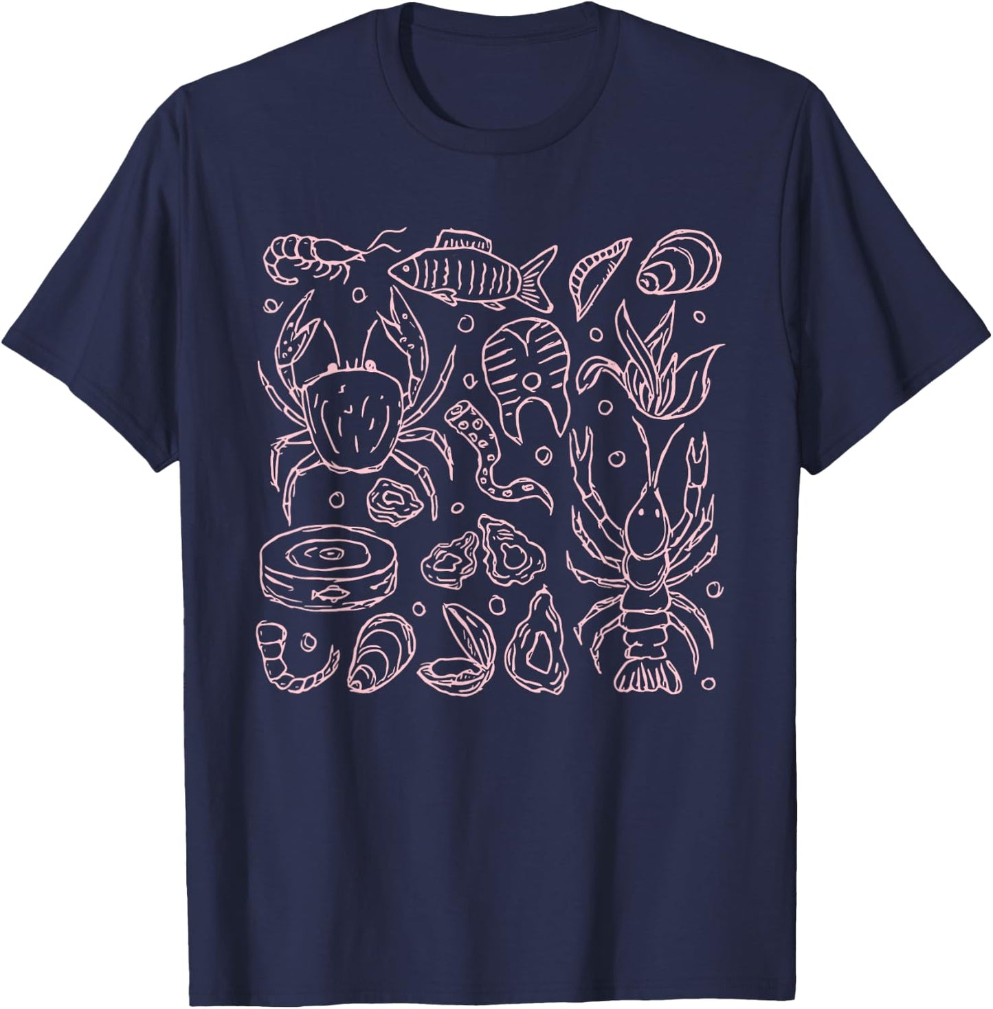 Italian summer Sardines tinned fish tomato girl food lover T-Shirt - T-Shirt | Navy
