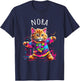 Nora Colorful Dancing Cat Design for Girls Name Nora T-Shirt - T-Shirt | Navy
