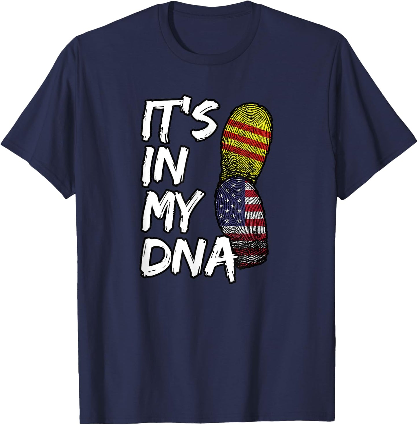 South Vietnam Vietnamese America American USA My DNA Flag T-Shirt - T-Shirt | Navy