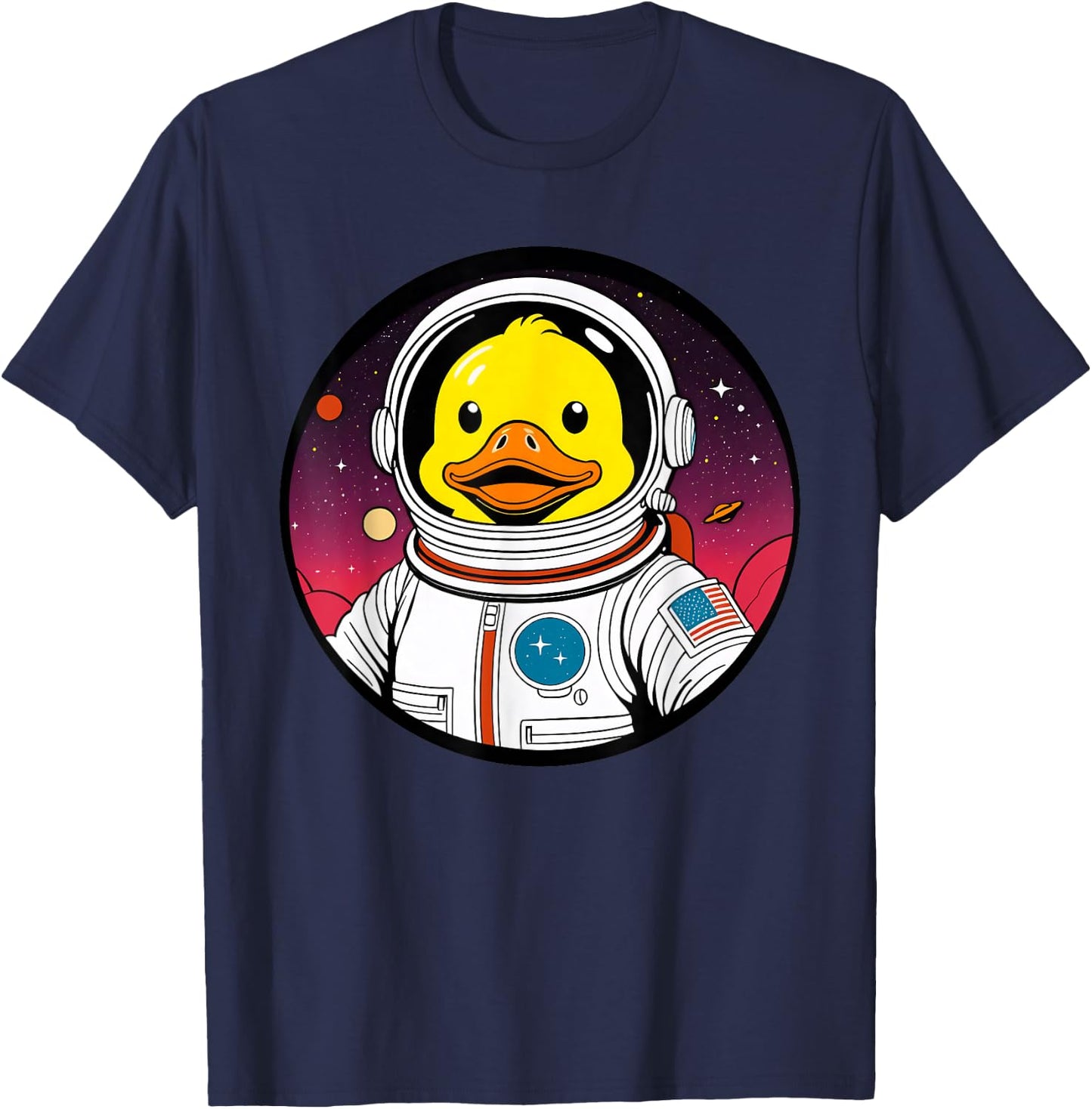 Cute Rubber Duck Space Astronaut Duck Lovers Men Women Kids T-Shirt - T-Shirt | Navy