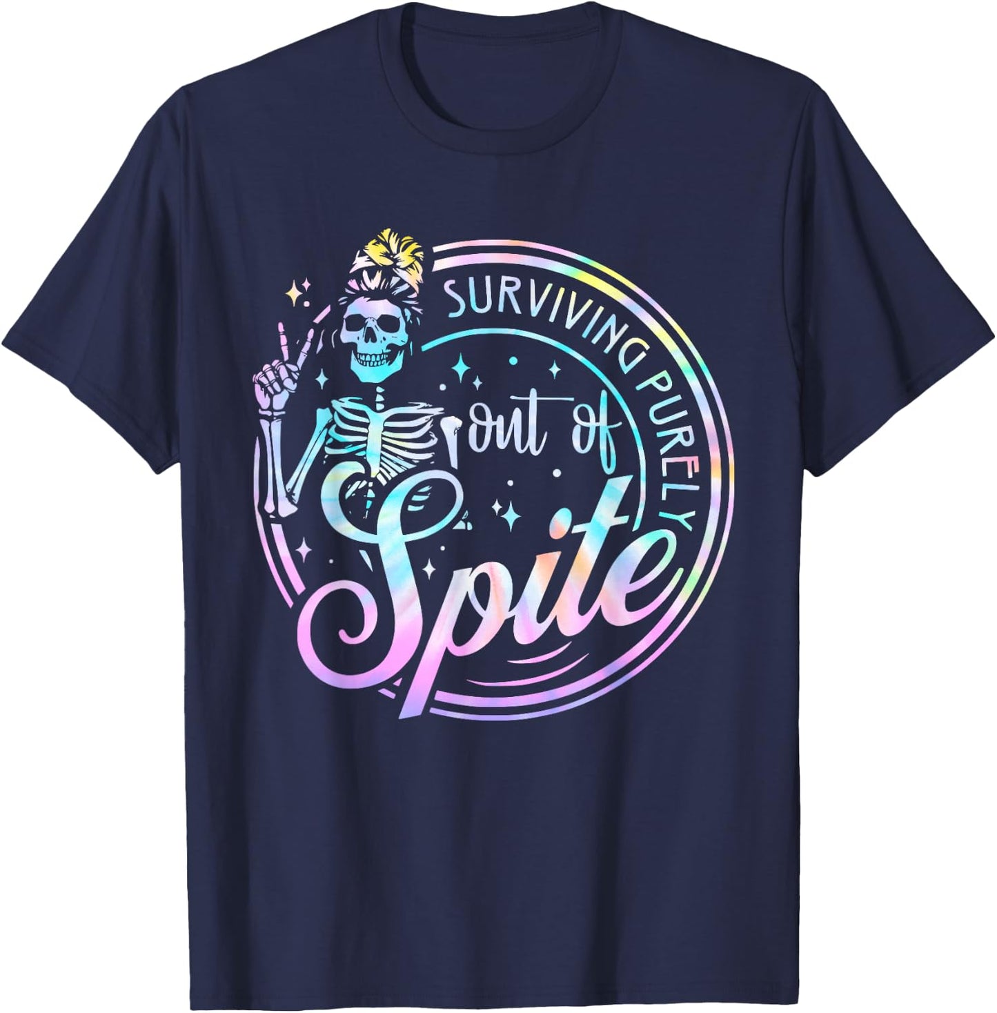 Tie Dye Skull Women T-Shirt - T-Shirt | Navy