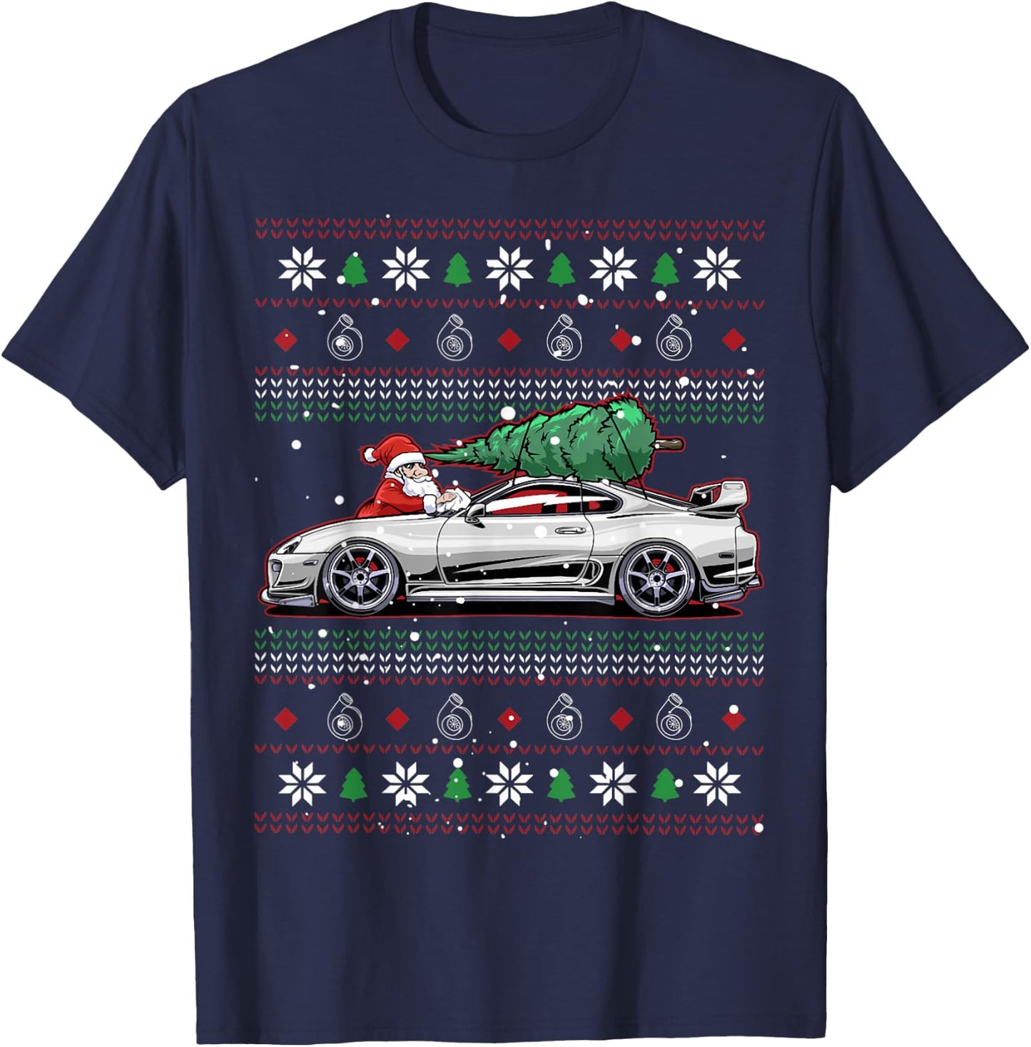MK5 MK3 MK4 jzx100 Christmas Cars T-Shirt - T-Shirt | Navy
