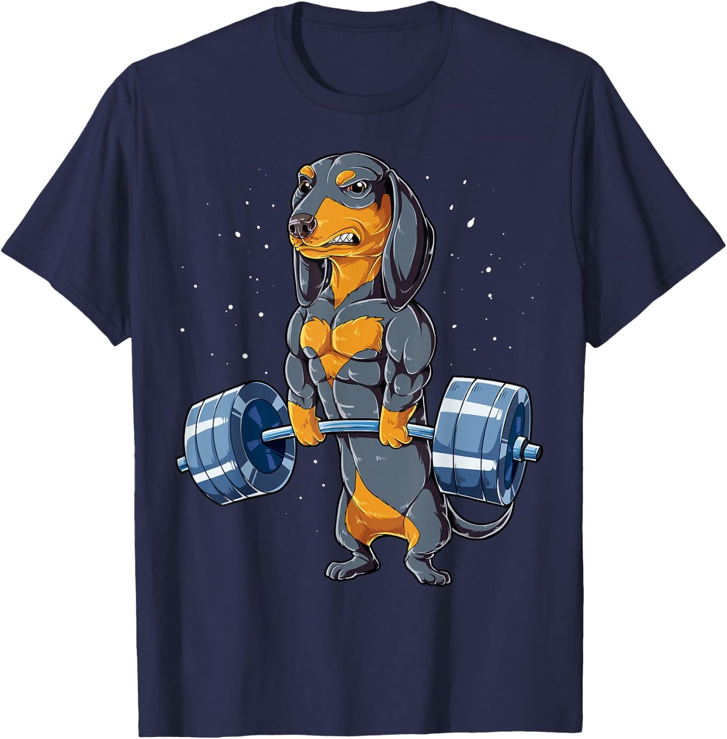 Dachshund Weightlifting Funny Deadlift Men Fitness Gym Gift T-Shirt - T-Shirt | Navy