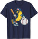 Funny Banana Playing Baseball Bananas Fruit Baseball Player T-Shirt - T-Shirt | Navy