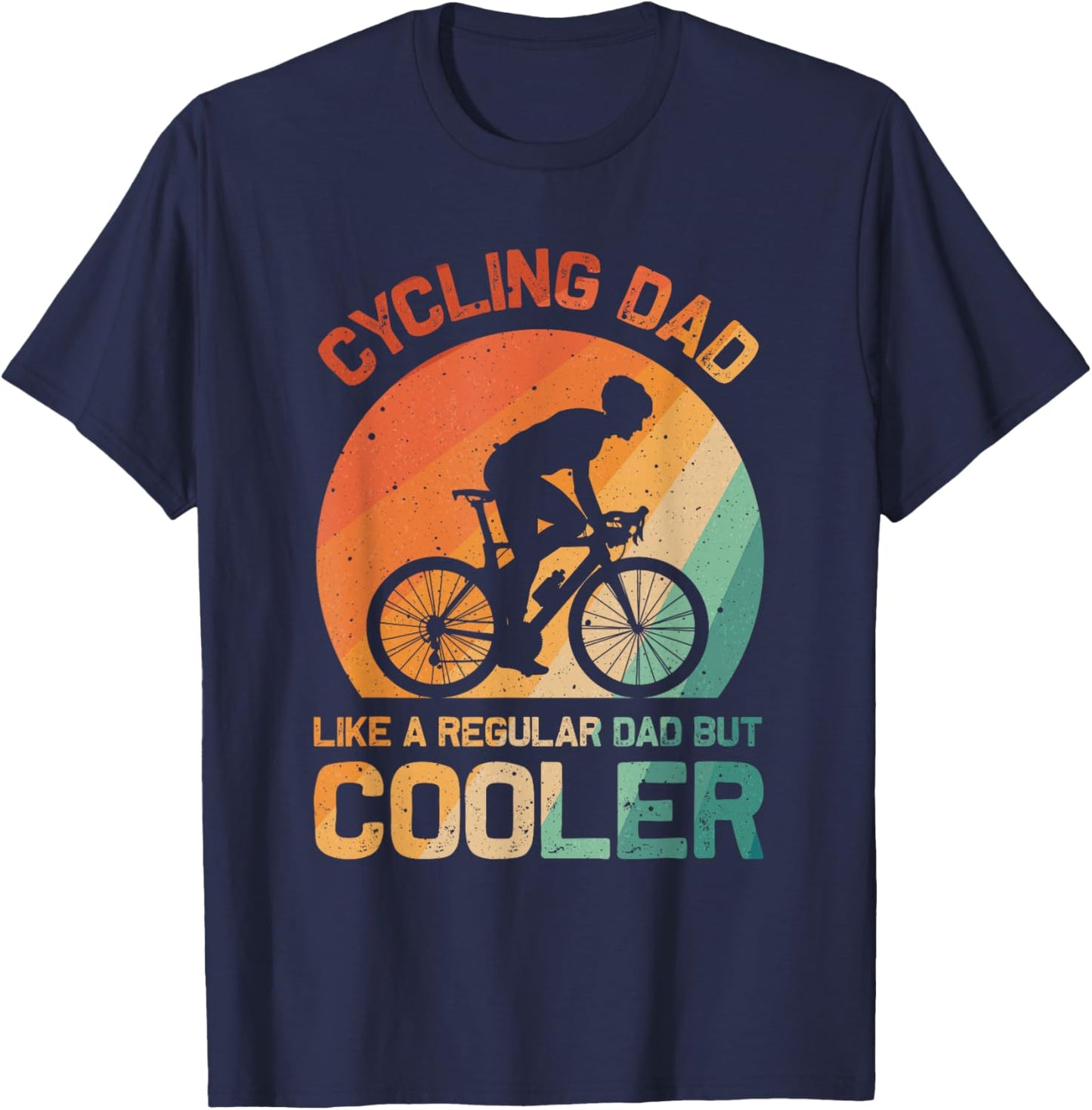 Cycling Dad Art Father Biking Cyclist Road Cycling T-Shirt - T-Shirt | Navy