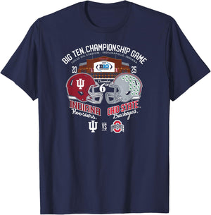 Indiana vs Ohio State Big Ten Championship 2025 Football T-Shirt - T-Shirt | Navy