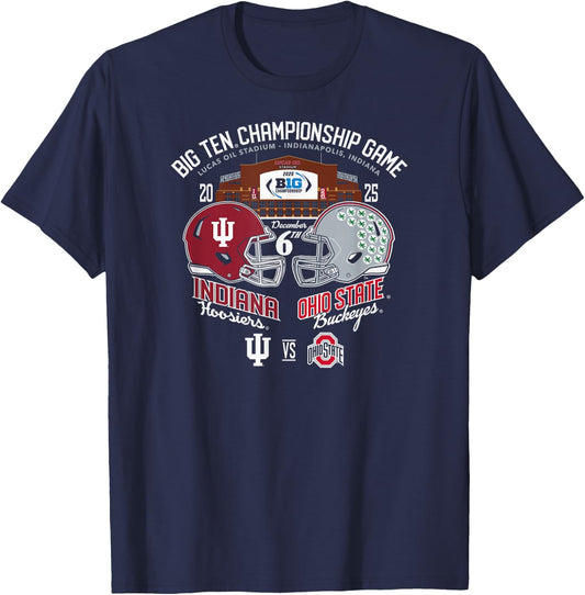 Indiana vs Ohio State Big Ten Championship 2025 Football T-Shirt - T-Shirt | Navy