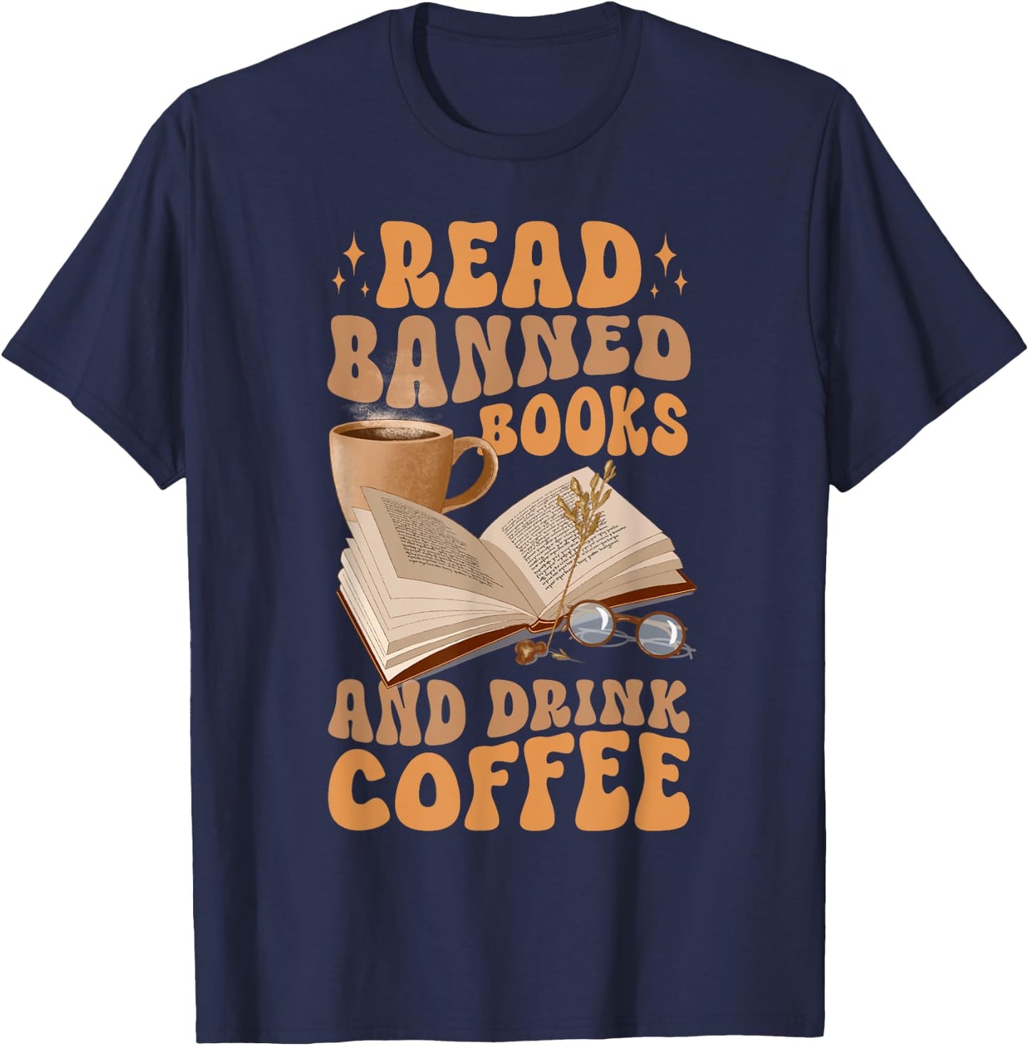 Banned Books Coffee T-Shirt - T-Shirt | Navy