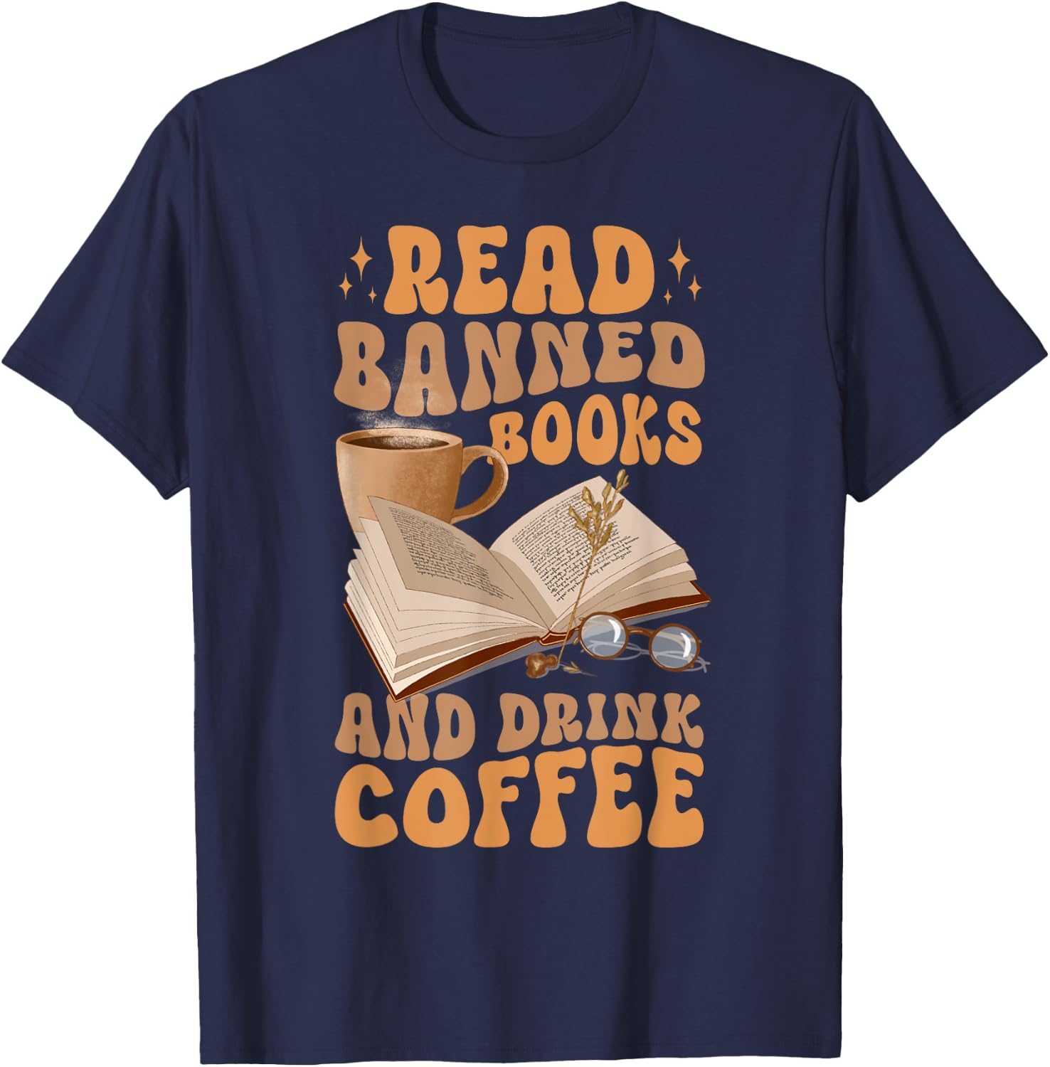 Banned Books Coffee T-Shirt - T-Shirt | Navy