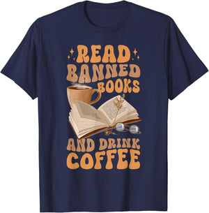 Banned Books Coffee T-Shirt - T-Shirt | Navy