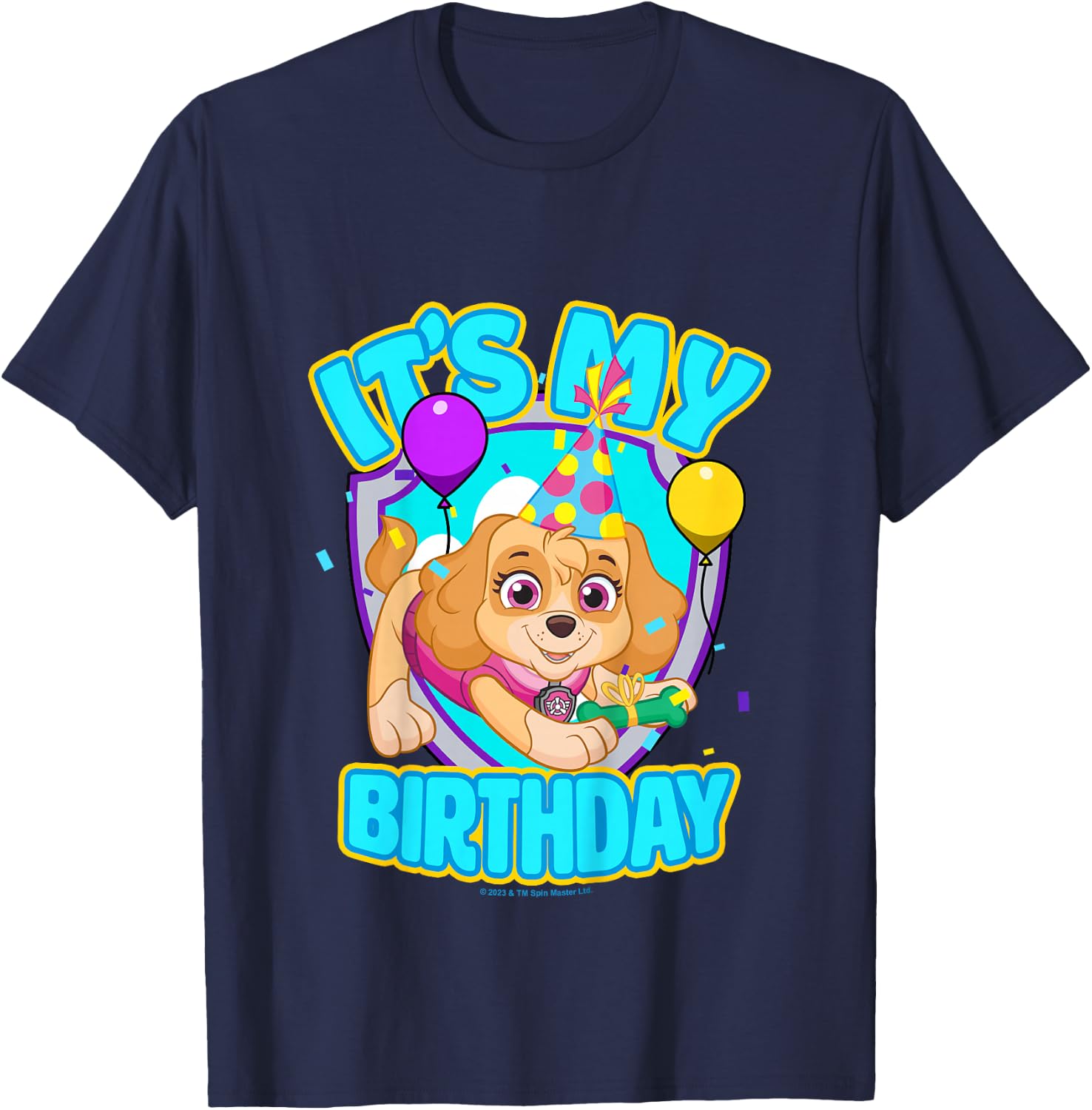 PAW Patrol Birthday It's My Birthday Cute Skye Logo T-Shirt - T-Shirt | Navy