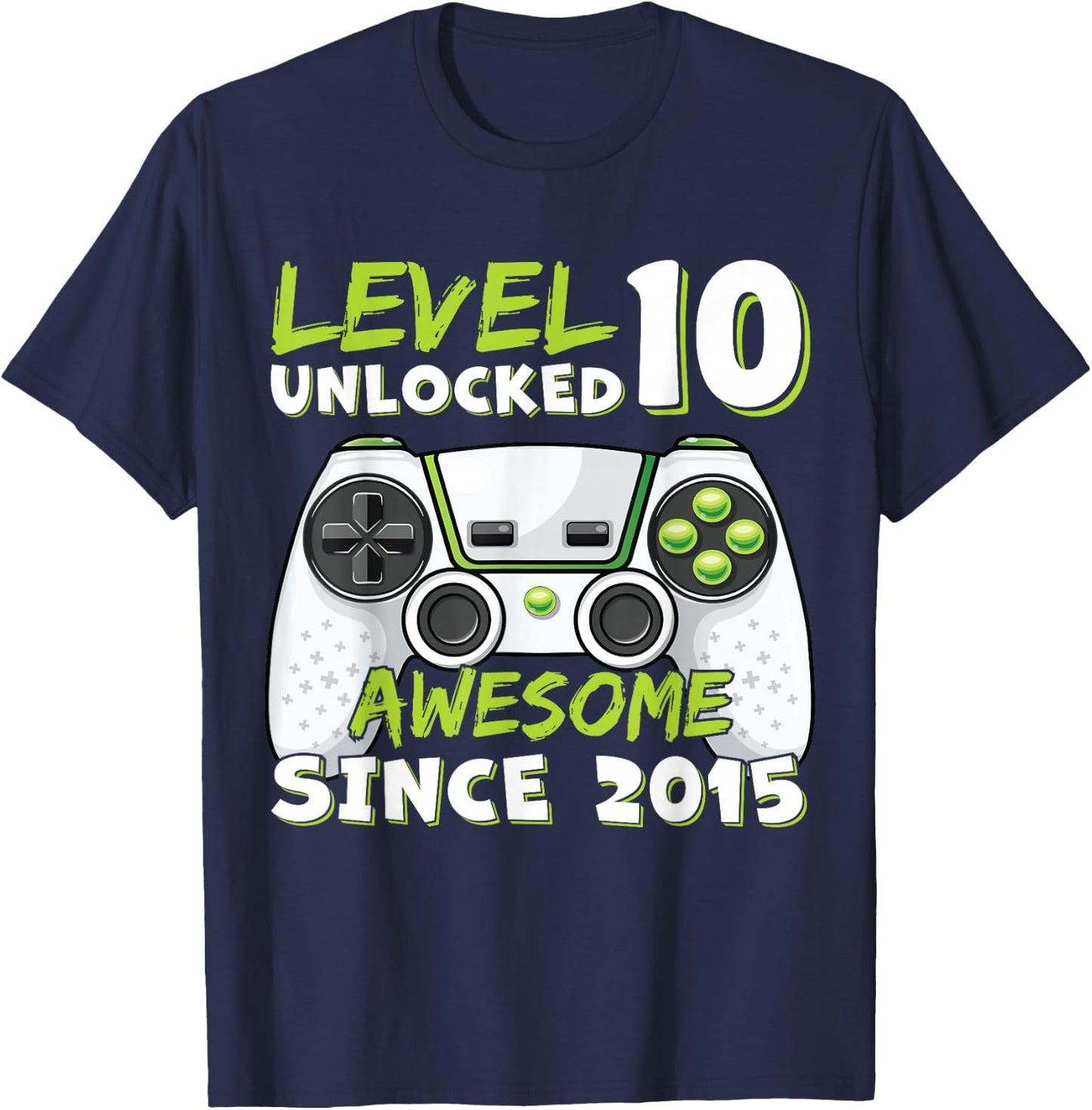 10 Year Old BDay Decorations Son Boy 10yr 2015 10th Birthday T-Shirt - T-Shirt | Navy