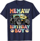 Monster Truck Memaw Of The Birthday Boy Matching Family T-Shirt - T-Shirt | Navy