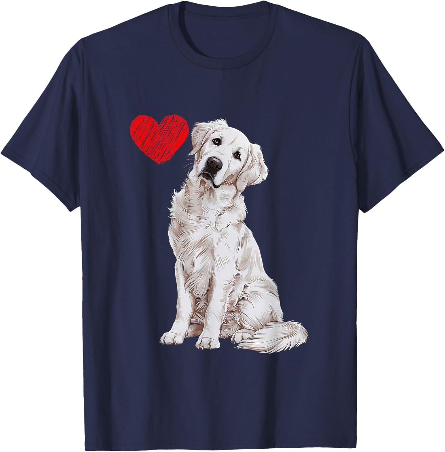 Love White English Cream Golden Retriever Mom Dog Puppy T-Shirt - T-Shirt | Navy