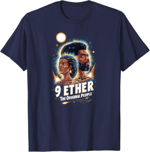 9 Ether The Original People Afrocentric Cosmic Design T-Shirt - T-Shirt | Navy