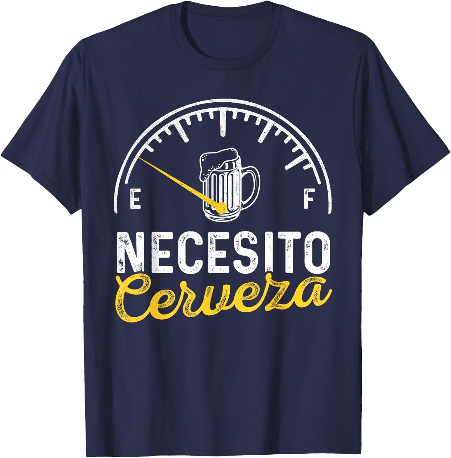 Necesito Cerveza Funny Sayings Mexican I Need Beer Party T-Shirt - T-Shirt | Navy