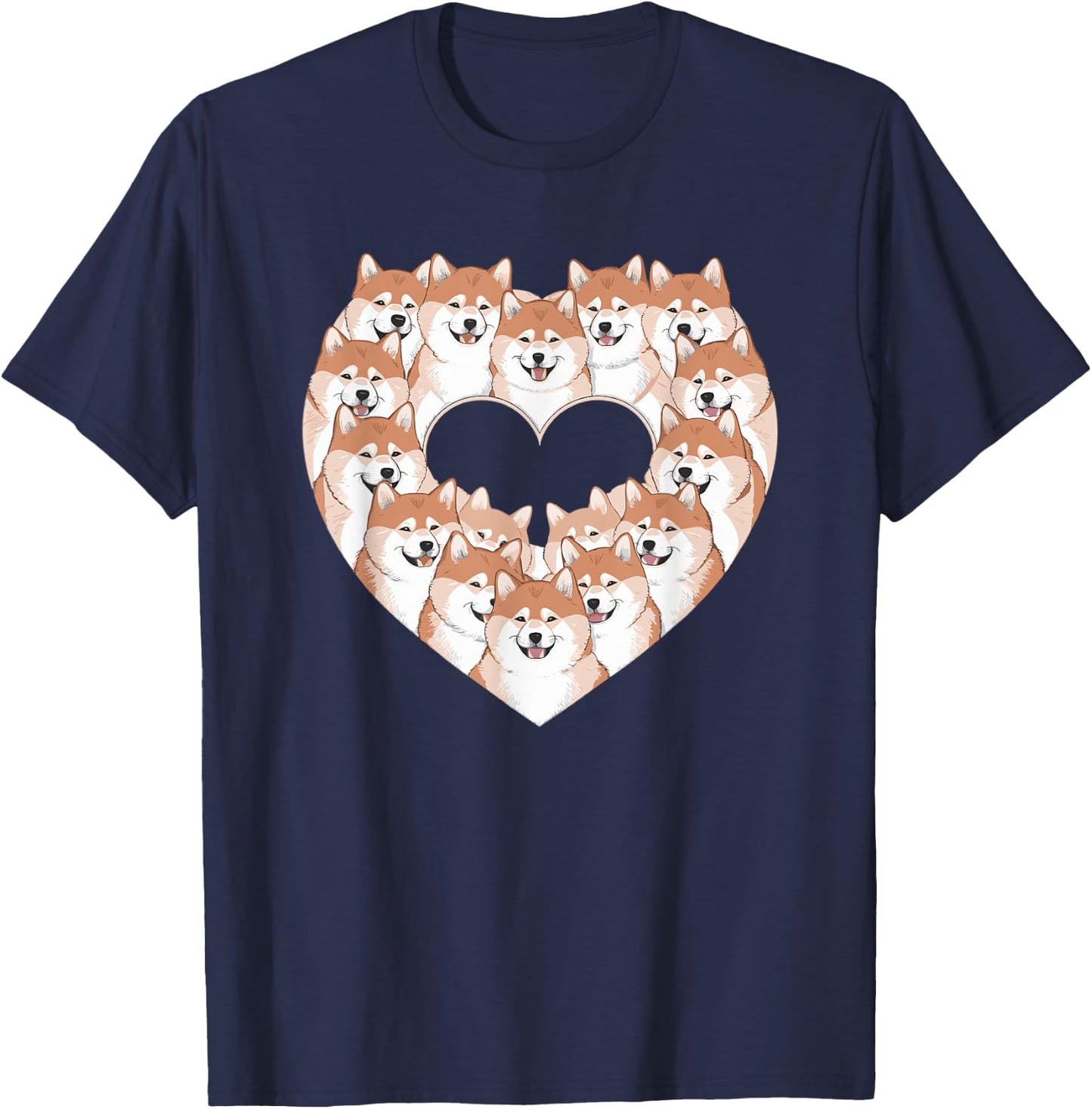 Heart Akita Inu Akitas T-Shirt - T-Shirt | Navy