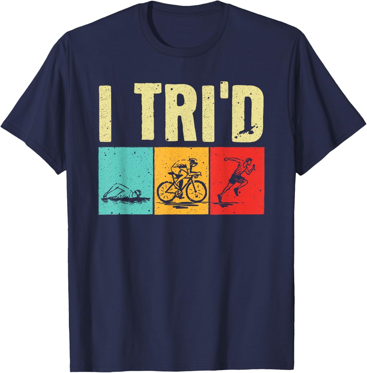 Funny Triathlon Women Cyclist Swimmer Triathletes T-Shirt - T-Shirt | Navy