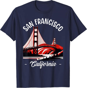 Golden Gate Bridge San Francisco California USA Golden Gate T-Shirt - T-Shirt | Navy