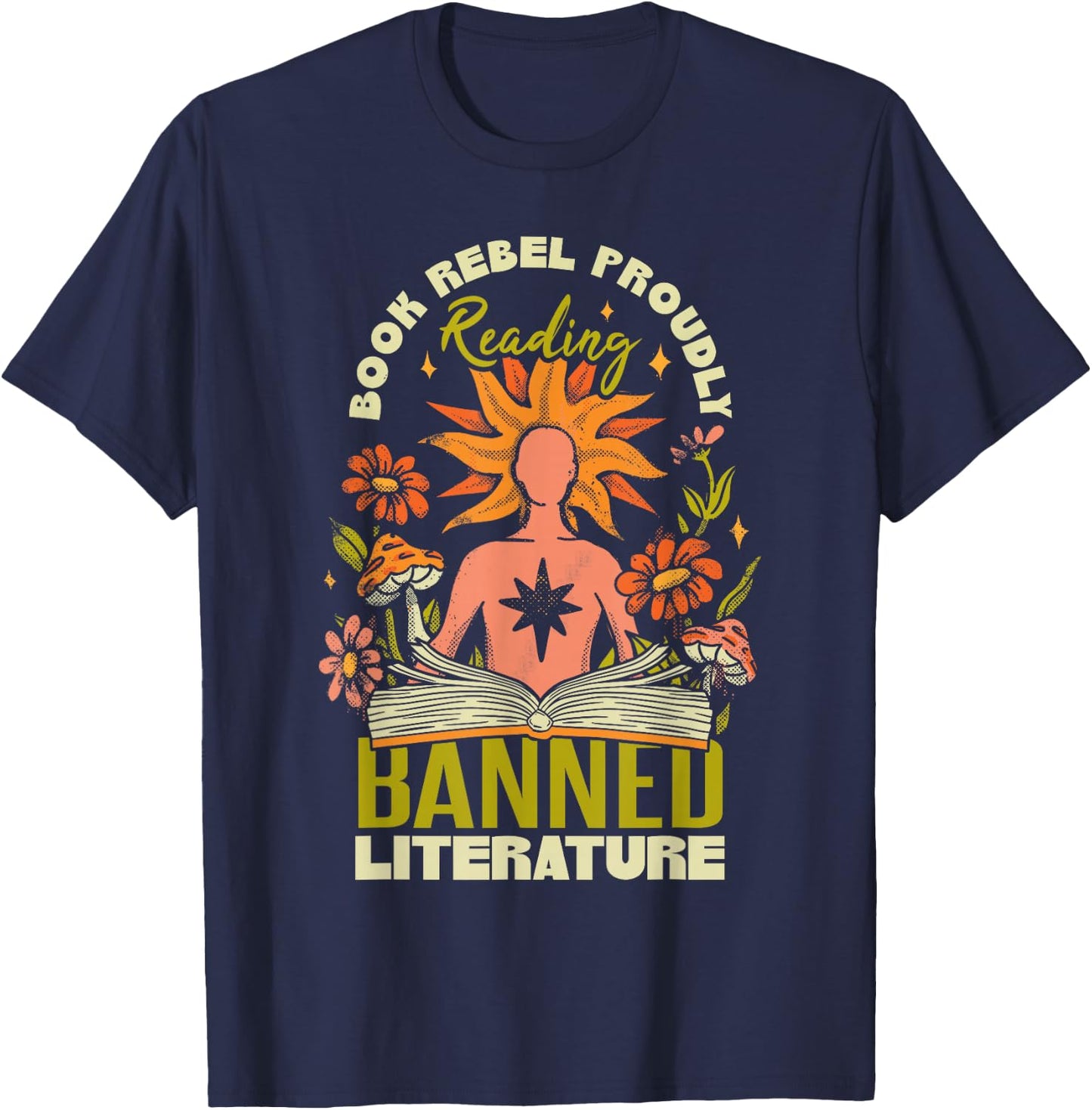 Proudly Reading Banned Literature Banned Books T-Shirt - T-Shirt | Navy