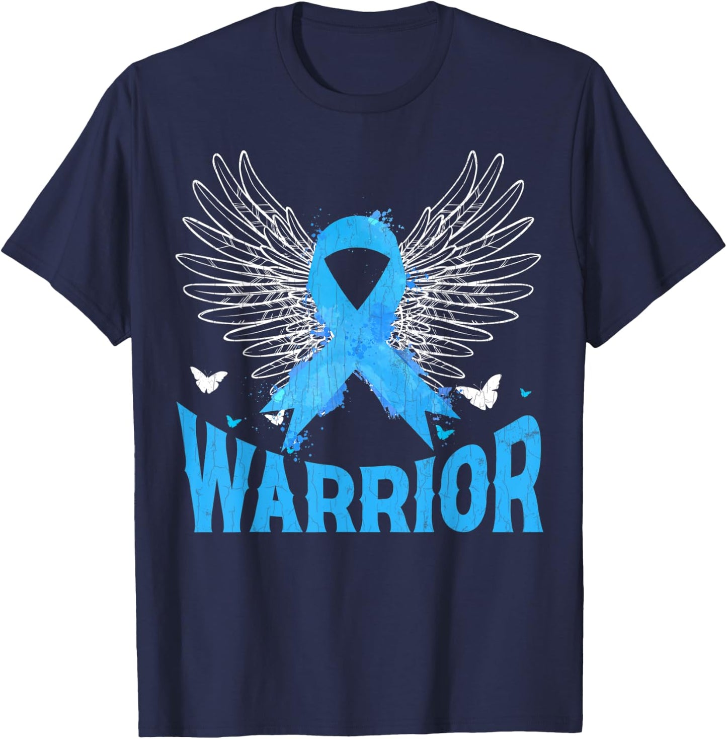 Warrior USA Flag Prostate Cancer Awareness Blue Graphic T-Shirt - T-Shirt | Navy