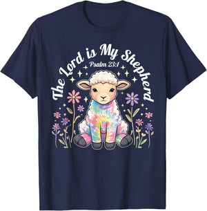 The Lord Is My Shepherd Easter Christian Faith Bible Verse T-Shirt - T-Shirt | Navy