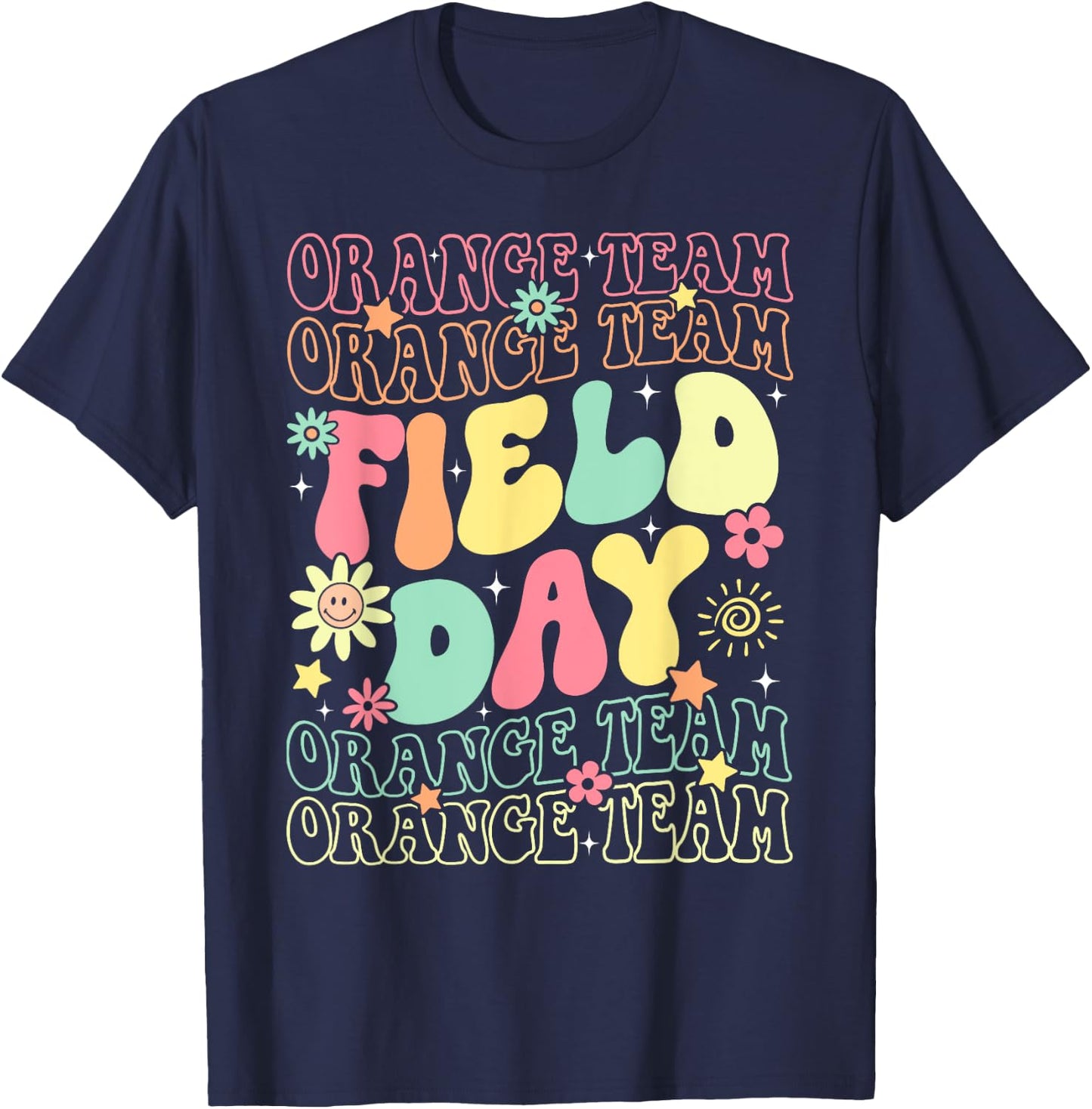 Field Day Orange Team Color War Camp Team Game Competition T-Shirt - T-Shirt | Navy