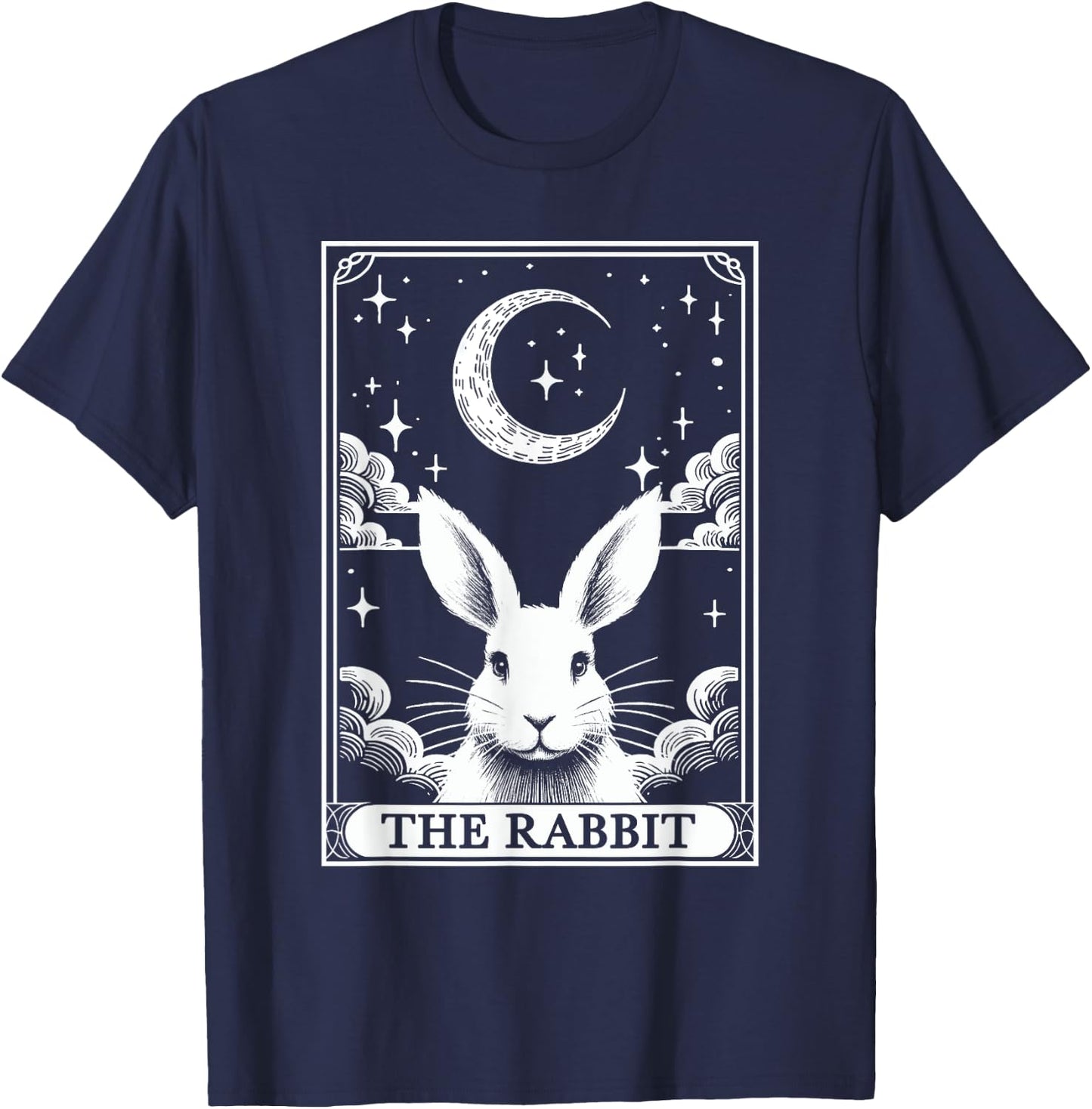 Tarot Card Vintage Crescent Moon Rabbit Animal Lovers T-Shirt - T-Shirt | Navy