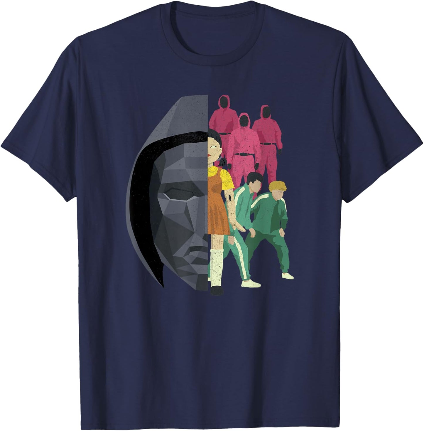 Squid Game Front Man Split Logo T-Shirt - T-Shirt | Navy