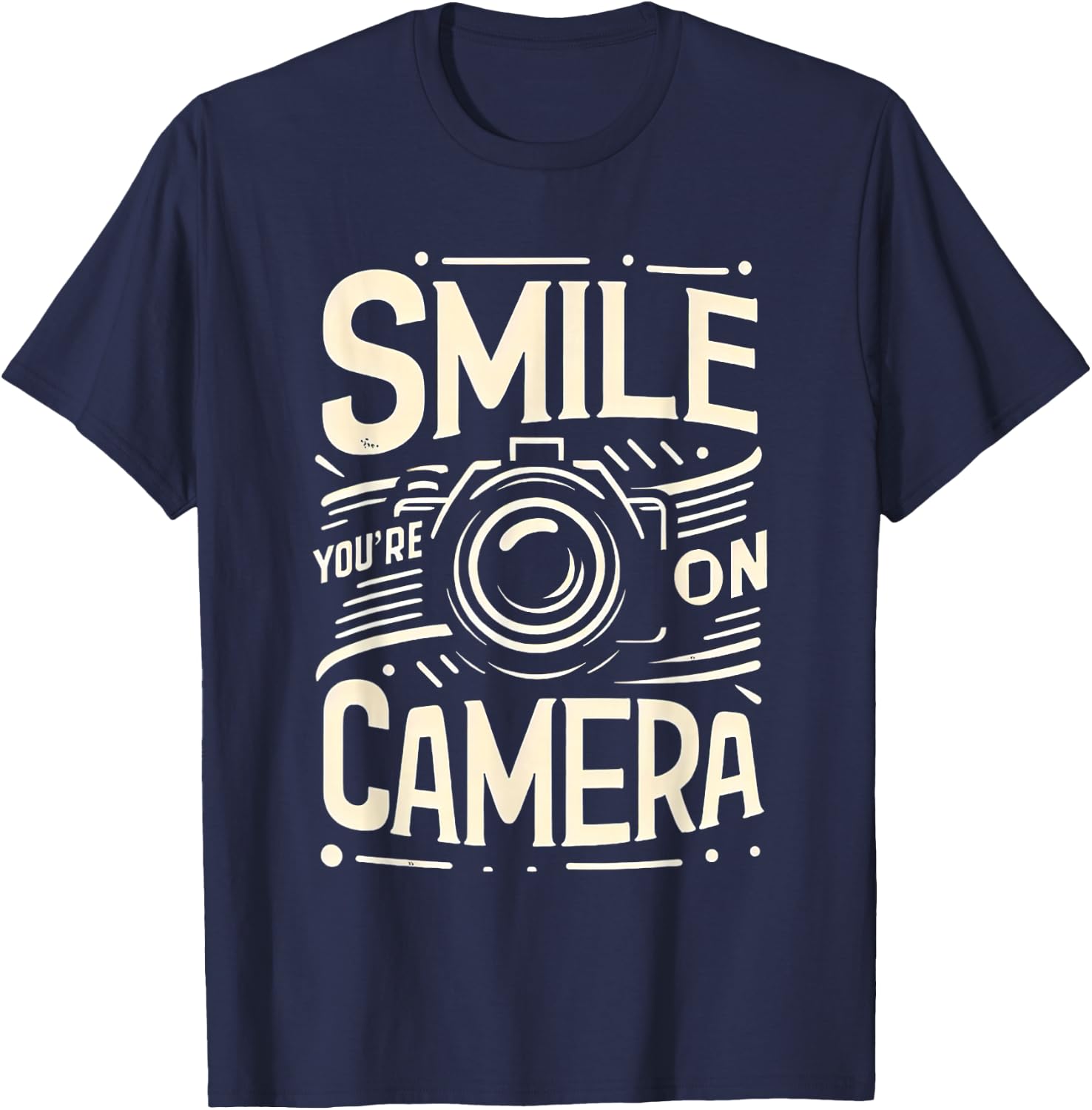 Smile You're On Camera T-Shirt - T-Shirt | Navy