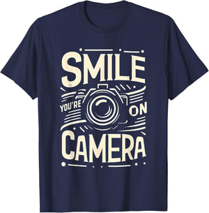 Smile You're On Camera T-Shirt - T-Shirt | Navy