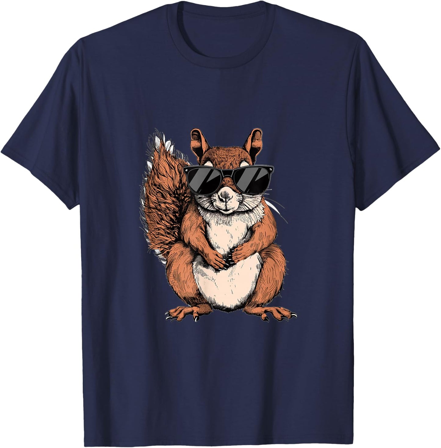 Squirrel Animal Lover Graphic T-Shirt - T-Shirt | Navy