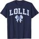Lolli Coquette Toile Blue Bow Floral Family Matching T-Shirt - T-Shirt | Navy