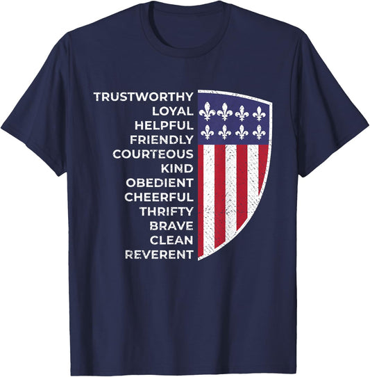 Scout Life Scouting Flag Lovers Hiking Happy Camper Camp T-Shirt - T-Shirt | Navy