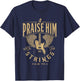 Praise Him Christian Guitar Players with Distressed Design T-Shirt - T-Shirt | Navy