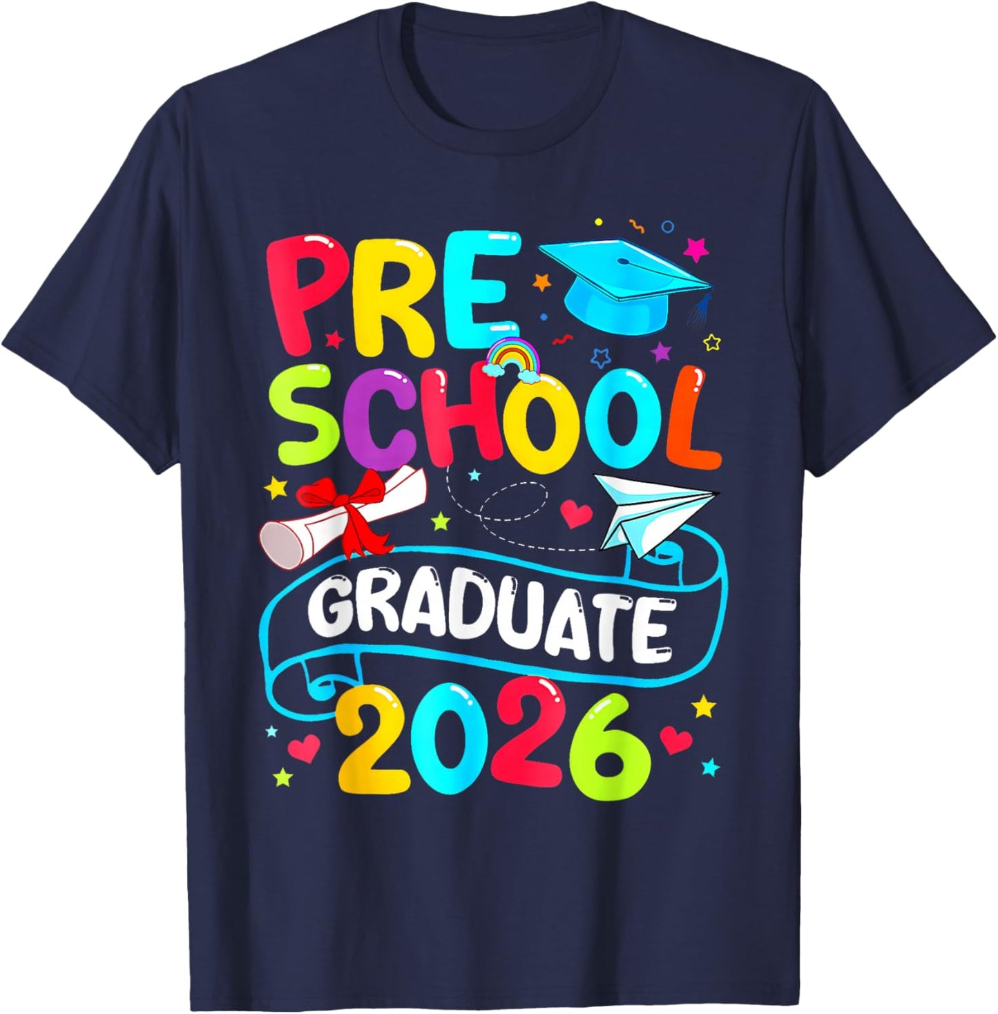 Preschool Graduate 2026 Pre-K Grad Funny School Graduation T-Shirt - T-Shirt | Navy